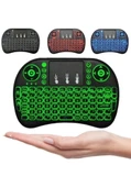Smart Tv Box Ps3 Uyumlu Kablosuz Dokunmatik Işıklı Şarjlı Touchpadli Mini Q Klavye - 4