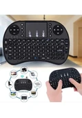 Smart Tv Box Ps3 Uyumlu Kablosuz Dokunmatik Işıklı Şarjlı Touchpadli Mini Q Klavye - 2