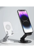 F17s  Masaüstü Telefon Tutucu Döner Tabanı Alüminyum Paslanmaz Çelik Katlanabilir thumbnail 2