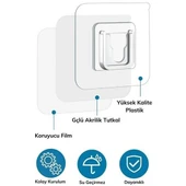 Byhodi Eşya Sabitleme Askısı 10 Çift Şeffaf Çift Taraflı Yapışkanlı Geçmeli Klips - 3