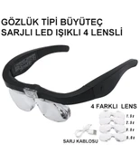 - Şarjlı Gözlük Büyüteç  4 Farklı Lens -11537dc - 1