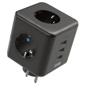 Isıya Dayanıklı Termal Akım Korumalı Ve Çocuk Korumalı 3 Priz Girişli 3 Usb Girişli Küp Priz - 2
