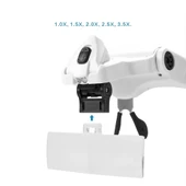 -5 Lens 1.0x-3.5x, 2led Işıklı  Ile Ayarlanabilir Gözlük Büyüteç9892b2 - 2