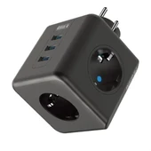 Isıya Dayanıklı Termal Akım Korumalı Ve Çocuk Korumalı 3 Priz Girişli 3 Usb Girişli Küp Priz - 3