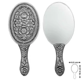 925 Ayar Gümüş Papatya ve Gül Motifli El Aynası T8635 (599599) - 1