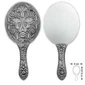 925 Ayar Gümüş Karanfil Motifli El Aynası T8632 (599599) - 1