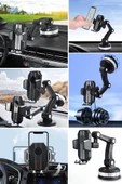 Jel Vantuzlu Cama Takılabilen Güçlü 360 Derece Dönebilen Ayarlanabilir Araç Içi Vantuzlu Telefon Tutucu thumbnail 5