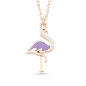 925 Ayar Gümüş Rose Flamingo Kadın Kolye T7788 (599599) - 1