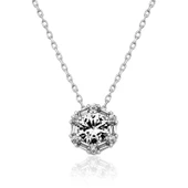 925 Ayar Gümüş Buz Beyazı Baget Taşlı Kolye T4884 (599599) thumbnail 1