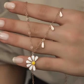 925 Ayar Gümüş Papatya Seviyor Sevmiyor Bayan Gümüş Kolye T5981 (599599) thumbnail 1