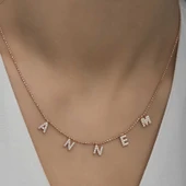 925 Ayar Gümüş Annem Yazılı Bayan Gümüş Kolye T6321 (599599) thumbnail 2