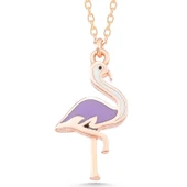925 Ayar Gümüş Rose Flamingo Kadın Kolye T7788 (599599) - 3
