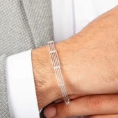 925 Ayar Gümüş Parçalı Erkek Bileklik T7412 (599599) thumbnail 1