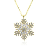 925 Ayar Gümüş Gold Kar Tanesi Kadın Gümüş Kolye T5222 (599599) thumbnail 1