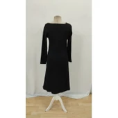 Lucky Life Kadın Uzun Kollu Kare Yaka Midi Kaşkorse Elbise thumbnail 9