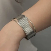 925 Ayar Gümüş Eskitme Desenli Bilezik T6121 (599599) thumbnail 5