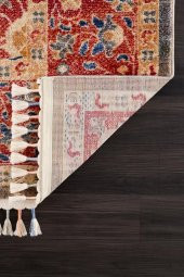ÖZEL TASARIM OTANTİK VİNTAGE ETNİK DESENLİ OTANTİK SALON, MUTFAK VE OTURMA ODASI HALISI VİZON BEJ - 4
