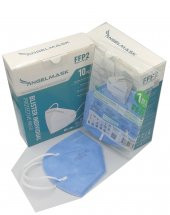 AngelMask Yetişkin Gök Mavi Renkli FFP2 N95 Maske 10lu Kutu - 1