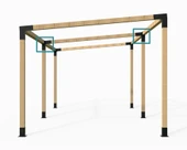 iAhşap 9 x 9 Ana direk Meretek Çıkışı Aşağı 15 derece 4 kollu Pergola braketi - 6