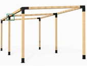 iAhşap 9 x 9 Ana direk Meretek Çıkışı Yukarı 15 derece 4 kollu Pergola braketi - 5