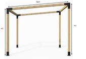iAhşap 9 x 9 Köşe Meretek Çıkışı Sol Yukarı 2 Derece 3 kollu Pergola braketi - 4