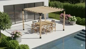 iAhşap Pergola Braket Seti 4 Ana Direkli - Izgaralı Pergola Seti - 1