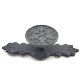 Antika Tarz Dekoratif Pirinç Çiçek Düğme - 27x70 mm, Oksit - 1