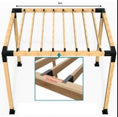 iAhşap 4.5 x 9 Yan Mertekler İçin Pergola Braketi no:2 - 4