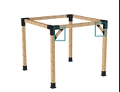 iAhşap 9 x 9 Ana direk ve Metek Bağlatısı 45 derece Eli belinde Pergola Braketi - 5