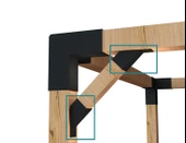 iAhşap 9 x 9 Ana direk ve Metek Bağlatısı 45 derece Eli belinde Pergola Braketi - 2