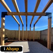 iAhşap 9 x 9 Ana direk ve Metek Bağlatısı 90 derece L braket iki kollu - 6