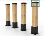 iAhşap 9 x 9 Ana Direkler İçin Çit Başlığı -Çit Kapağı - 3