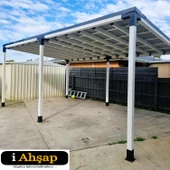 iAhşap Pergola Braket Seti 4 Ana Direkli Üstü Izgaralı Eğimli Pergola Braket Set - 8