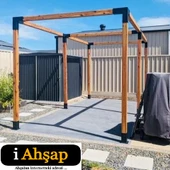 iAhşap Pergola Braket Seti 6 Ana Direkli Pergola Bağlantı Braket Seti - 5