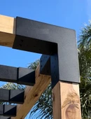 iAhşap 9 x 9 Ana direk Köşe Meretek Çıkışı 3 kollu Pergola braketi - 5