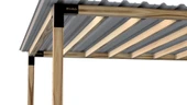 iAhşap Pergola Braket Seti 4 Ana Direkli Üstü Izgaralı Eğimli Trapez Sac - 3