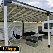 iAhşap Pergola Braket Seti 6 Ana Direkli Üstü Açık Eğimli Pergola Braket Seti - 7