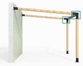 iAhşap 9 x 9 Köşe Meretek Çıkışı Sol Yukarı 2 Derece 3 kollu Pergola braketi - 5