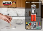 WINKEL 20065 PRO 5 MINUTE Clear Çift Kompenantlı Epoksi 25 GR. thumbnail 2