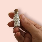 15 Gram Silindir Tasarımlı Cam Şişede Sunulan, 999 Ayar Gümüşten Üretilmiş Özel Granül Gümüş Hediyesi-553 thumbnail 3