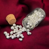 15 Gram Silindir Tasarımlı Cam Şişede Sunulan, 999 Ayar Gümüşten Üretilmiş Özel Granül Gümüş Hediyesi-553 thumbnail 2