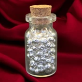15 Gram Silindir Tasarımlı Cam Şişede Sunulan, 999 Ayar Gümüşten Üretilmiş Özel Granül Gümüş Hediyesi-553 thumbnail 1