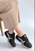 Zlay Siyah Cilt Bej Detaylı Bağcıklı Spor Ayakkabı thumbnail 1