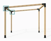 iAhşap 9 x 9 Köşe Mertek Çıkışı Sağ Yukarı 2 Derece 3 kollu Pergola braketi - 6