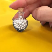 15 Gram Kalp Tasarımlı Cam Şişede Sunulan, 999 Ayar Gümüşten Üretilmiş Özel Granül Gümüş Hediyesi-553 - 3