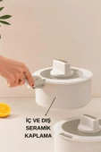 9 Parça Seramik Kaplamalı Pişir Sakla Tencere Seti thumbnail 4