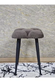 Kare Siyah Boyalı Konik Ayaklı Tabure - Oturak - Bar Taburesi - Ayaklı Tabure Kahverengi Renk 48 x 33 Boyut/Ebat - 3