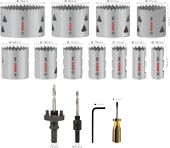 BOSCH PRO 17 Parça HSS-Bimetal Panç - Delik Açma Seti Ahşap ve Metal için thumbnail 2