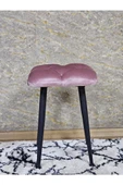 Kare Siyah Boyalı Konik Ayaklı Tabure - Oturak - Bar Taburesi - Ayaklı Tabure Pembe Renk 48 x 33 Boyut/Ebat thumbnail 3