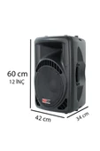 Lastvoice Ample-12AP Taşınabilir Seyyar Portatif Mikrofonlu Elektrikli Ses Sistemi Hoparlör (800 Watt) - 2
